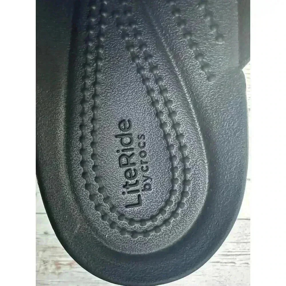 NWOT CROCS Brooklyn Low Wedge Sandal Women's Size 10 Black/Beige - Picture 5 of 8